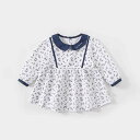 ワンピース 女の子 ベビー キッズ 春秋 長袖 綿 コットン おしゃれ かわいい カジュアル プリンセスドレス 小花柄 プリーツスカート Aライン 着回し 普段使い お出かけ