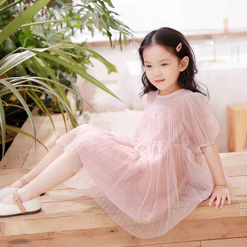 ワンピース 女の子 キッズ 半袖 夏 レース チュール プリンセス ドレス フォーマル 結婚式 発表会 白 ピンク 綿 コットン Aライン 上品 ふわふわ ボリューム お呼ばれ