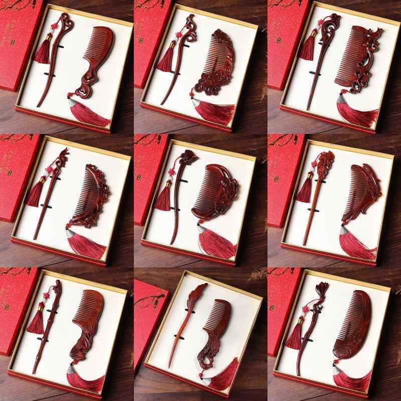 かんざし 一本 ローズウッド 枝 タッセル チャイナ風 櫛 コーム 木製 ヘアアクセサリー アップスタイル まとめ髪 ピン レトロ 漢服 おしゃれ コスプレ ギ...