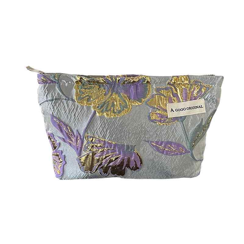 化粧 ポーチ 布製 小物 収納 大容量 携帯用 旅行 外出時 スキンケア サニタリー用品 梅の花 柄 おしゃ..