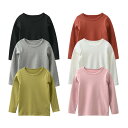 Tシャツ キッズ 男の子 女の子 男女兼用 長袖 長袖 綿95% ポリウレタン5% 伸縮性 無地 クルーネック ラウンドネック カジュアル キャンディーカラー カラフル 春秋