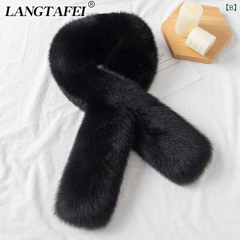 マフラー メンズ ファー 秋冬 厚手 暖かい 防寒 無地 長方形 両面 万能 黒 グレー 自然 ふわふわ