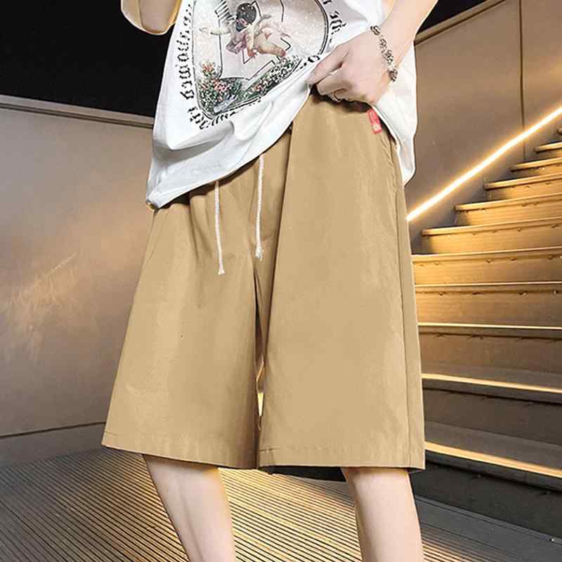 ショートパンツ メンズ 男性用 カジュアル スポーツ 5分丈 ひざ丈 ゆったり リラックスフィット ストレート ビーチ レジャー アウトドア ポリエステル 無地 ポケット サマー ブラック ホワイト カーキ