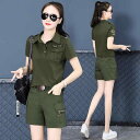 セットアップ レディース 迷彩柄 カーゴ ショートパンツ 半袖Tシャツ 上下セット スポーツ カジュアル デイリー スタイルアップ コットンブレンド 春夏