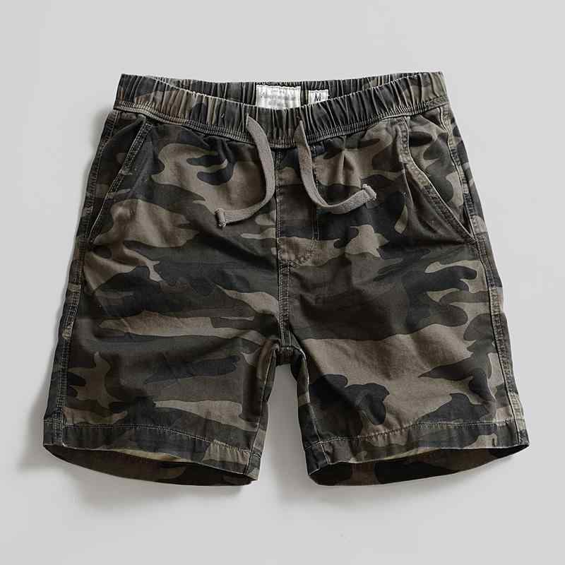 ショートパンツ メンズ 男性用 カーゴ ウエストゴム ゆったり ルーズフィット 迷彩柄 カジュアル スポーツ アウトドア ビーチ ストレート 薄手キャンバス ウォッシュ加工 半ズボン 春夏(4.0)