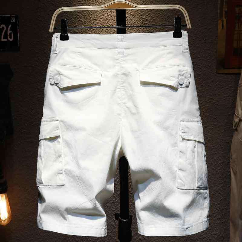 ショートパンツ メンズ 男性用 カーゴパンツ カジュアル 5分丈 ハーフパンツ 薄手 軽量 ゆったり ルーズ 綿 春夏 白 ホワイト スポーツ アウトドア 普段使い