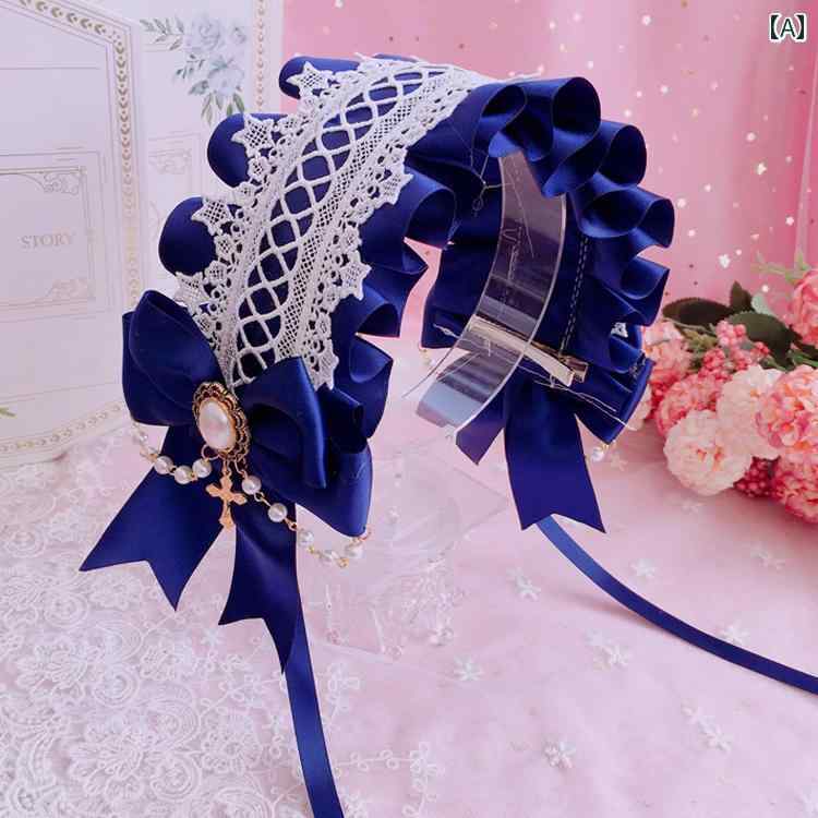 ヘッドドレス レディース ゴスロリ ロリータ ゴシック 十字架 クロス 天使モチーフ レトロ クラシック ..