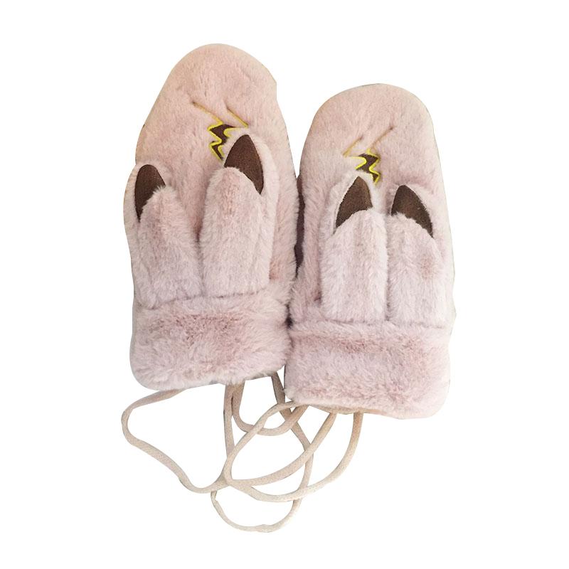 手袋 レディース おしゃれ メンズ 冬 暖かい かわいい キャラクター ふわふわ 裏起毛 防寒 ネックストラップ 学生