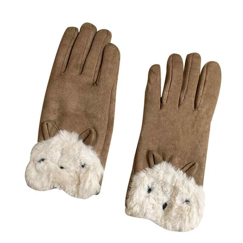 手袋 レディース おしゃれ 冬 防寒 防風 厚手 裏起毛 スマホ かわいい 学生 スエード調