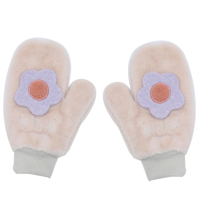 手袋 レディース おしゃれ 冬 防風 防寒 裏起毛 韓国 かわいい 小花 アウトドア スキー サイクリング ..