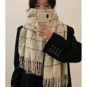 マフラー レディース おしゃれ 冬 フェイク チェック柄 ストール 防寒 学生 ショール