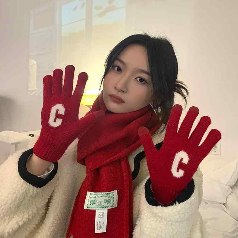 手袋 レディース おしゃれ メンズ 冬 防寒 厚手 学生 五本指 風よけ アウトドア 執筆 カップル 防寒