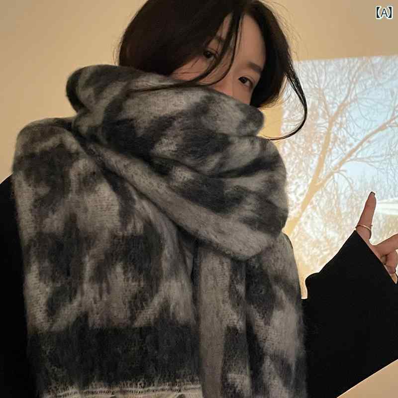マフラー レディース おしゃれ 冬 厚手 千鳥格子 ふわふわ 韓国 首元あったか 学生...