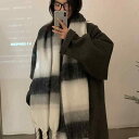 マフラー レディース おしゃれ 冬 韓国 学生 アクセント ストール 大判 厚手 ストライプ レトロ