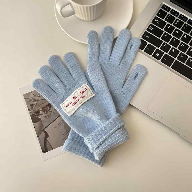 手袋 レディース おしゃれ 冬 防寒 タッチパネル 韓国 ニット シンプル 無地 可愛い 学生 スキー カジ..