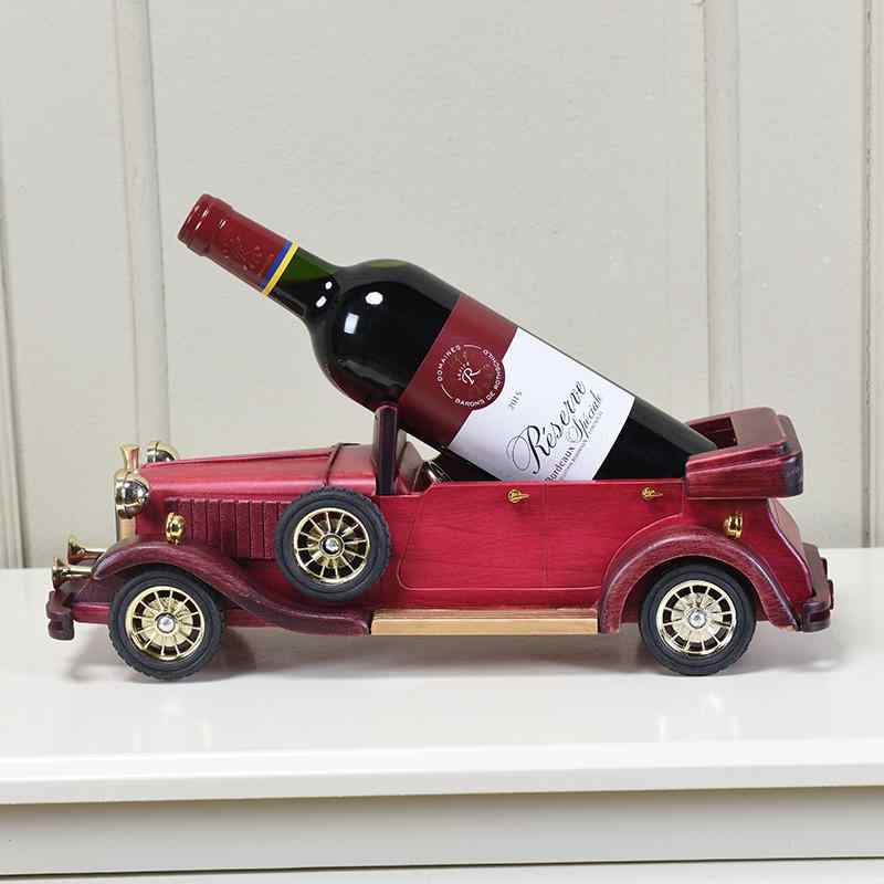 ワインラック おしゃれ レトロ ヴィンテージ クラシックカー 模型 無垢材 木製 リビング 玄関 インテリ..