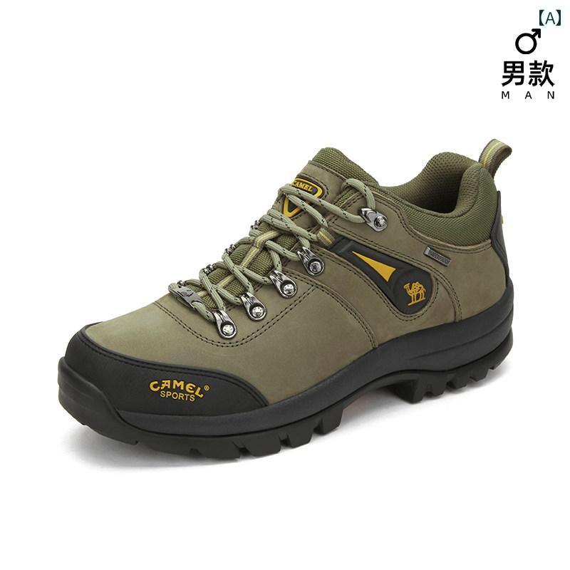 登山靴 メンズ トレッキング ハイキング ウォーキング 撥水加工 滑り止め 耐摩耗 牛革 レザー 秋冬 アウトドアスポーツ 衝撃吸収 通気性 ローカット 2