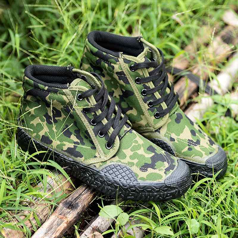ワークブーツ メンズ ハイカット カモフラージュ柄 作業靴 靴 工事現場 工場 登山 ハイキング 滑りにくい 耐摩耗 頑丈 ゴム底 ラウンドトゥ ブラック