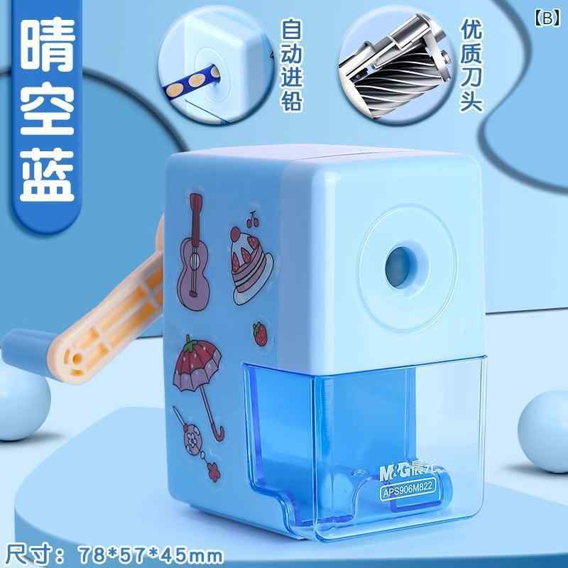 卓上 鉛筆削り 小学生 子供 手動式 自動芯送り機能 5段階芯調整 コンパクト 文具 ...
