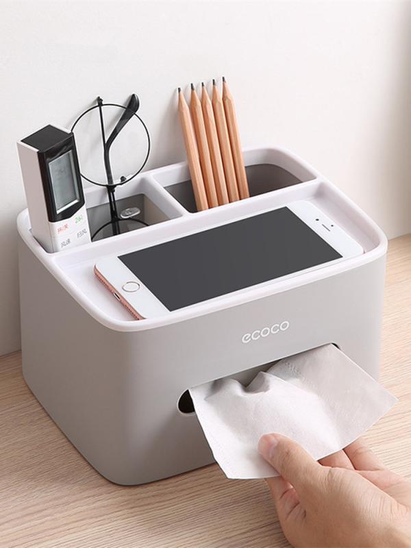 収納ボックス ティッシュケース リモコンスタンド プラスチック製 長方形 リビング ダイニング 卓上 か..