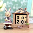 卓上カレンダー うさぎ ラビット キャラクター おしゃれ 木製 樹脂製 インテリア オブジェ 置物 オフィス リビング 寝室 書斎 本棚 キャビネット デスク周り