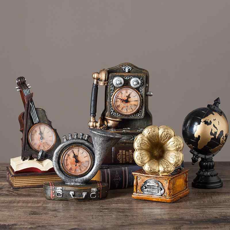 置物 レトロ アメリカン アンティーク風 電話 蓄音機 オブジェ 樹脂製 ヴィンテージ リビング 居間 酒棚 玄関 飾り棚 店舗 インテリア 装飾 デコレーション 卓上飾り
