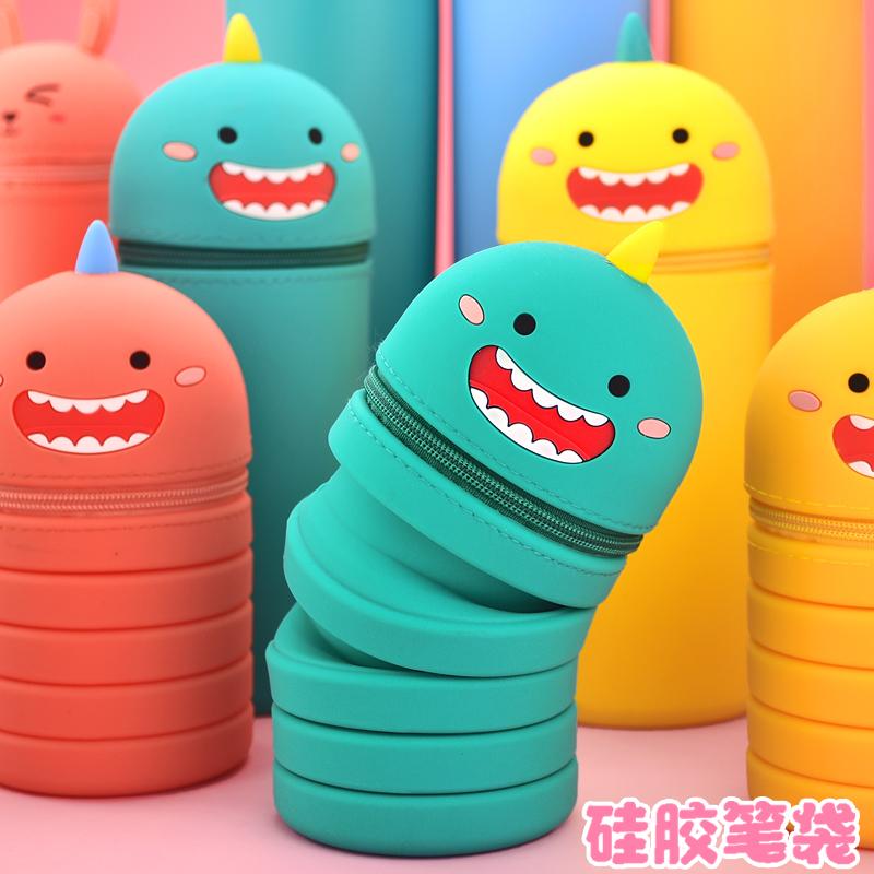 筆箱 ペンケース 子供 小学生 中学生 高校生 男の子 女の子 かわいい シリコン ソフト 伸縮 大容量 キ..