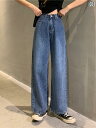 ワイドパンツ デカパン ダボパン レディース ワイドレッグ ジーンズ ルーズ ハイウエスト 9分丈 ストレート パンツ