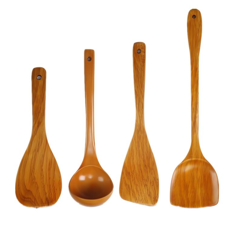 調理器具 木製 木 ヘラ フライ返し おたま しゃもじ ロングハンドル 家庭用 テフロン加工フライパン 焦..