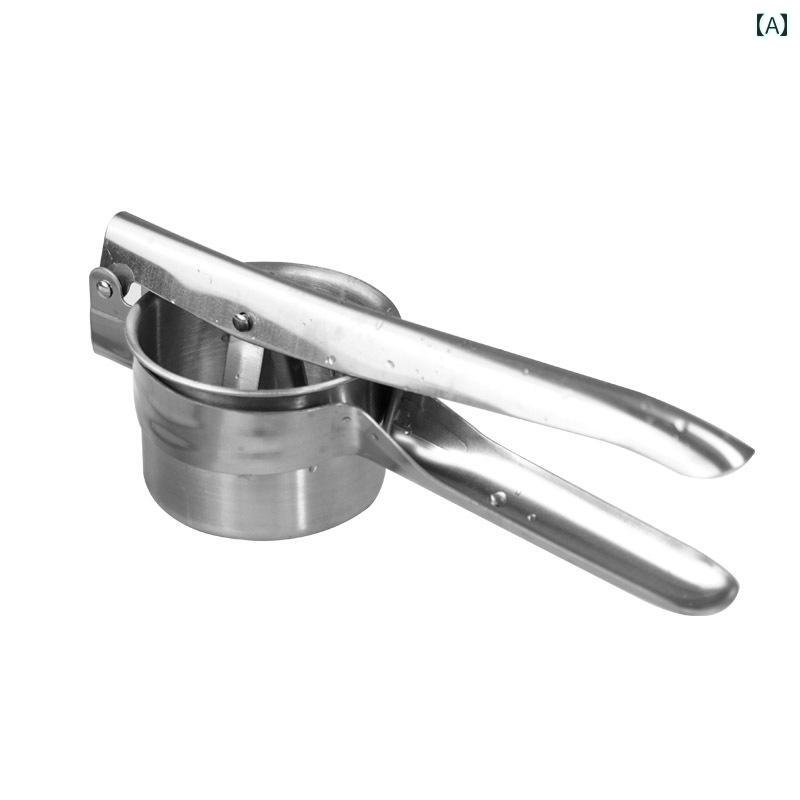 フロントップ楽天市場店の調理器具 ステンレス製 ポテトマッシャー 多機能 ジューサー 餃子餡 野菜餡 水切り器 フルーツ絞り器 離乳食作り 下ごしらえ 便利グッズ キッチンツール｜アングル2