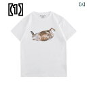 猫 tシャツ かわいい レディース 半袖 大きい カップル 綿 トップス カジュアル 大きいサイズ ゆったり グラフィック ラウンドネック 黒 白 ピンク