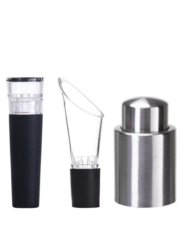 ワイン栓 真空ポンプ式 ボトルストッパー 家庭用 シリコン製 おしゃれ 密閉保存 注ぎ口 ポアラー 合金..