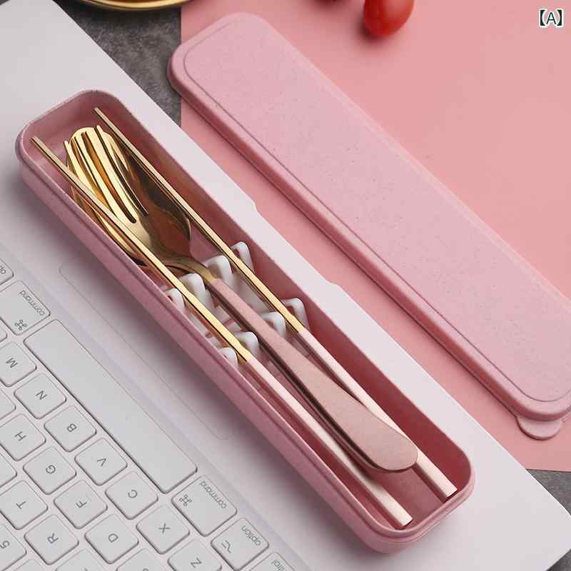 Caterpillar Portable Cucharadita Fork Cajas de almacenamiento para uno para el estudiante Oficina de viaje al aire libre Pícnic ligero Compacto Polipropileno PP de 3 puntos Simples Sin tierra — vista 2