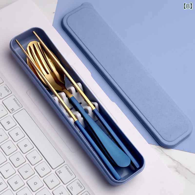 Caterpillar Portable Cucharadita Fork Cajas de almacenamiento para uno para el estudiante Oficina de viaje al aire libre Pícnic ligero Compacto Polipropileno PP de 3 puntos Simples Sin tierra — vista 3
