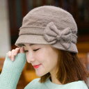 ニットバケットハット レディース 女性用 秋冬 リボン ウールファー混紡 防寒 暖かい ラウンドトップ ショッピング 普段使い カジュアル シンプル