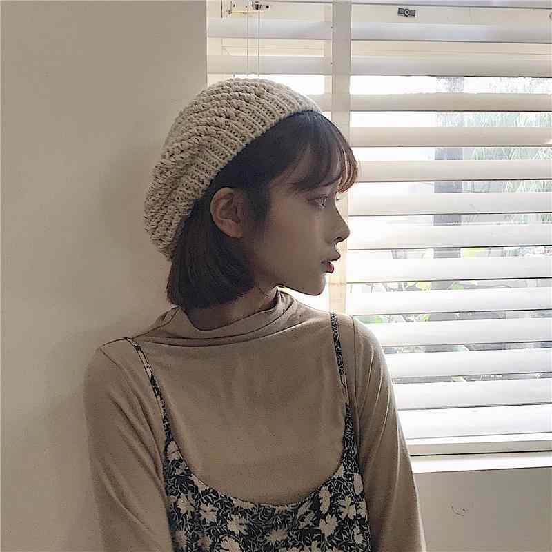 ベレー帽 レディース 風 レトロ 韓国風 手編み かぎ針編み フラワーモチーフ ニット帽 エレガント 伸縮性 普段使い 秋冬