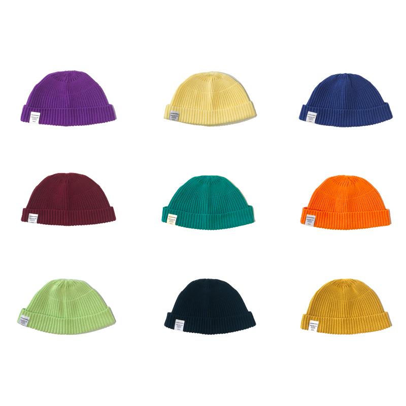 ニット帽 メンズ レディース 男女兼用 ユニセックス コットン 薄手 ショート丈 ロールアップ ビーニー ワッチキャップ フィッシャーマンキャップ カラフル キ...