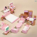 子供のおもちゃ おままごとセット ごっこ遊び 子供の遊び 家具 22 ピース シミュレーション 寝室 リビング ルーム バス ルーム キッチン ダイニング 木のおもちゃ
