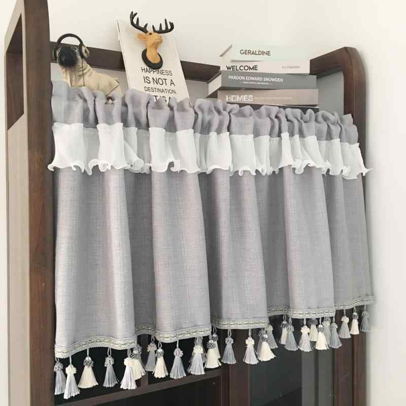 カーテン アメリカン スタイル 厚地 レース シアーカーテン 目隠し 半遮光 カフェ ショート丈 小窓 ドア のれん 出窓 キッチン 間仕切り プライバシー保護