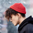 ニット帽 メンズ 男性 ショート丈 ドクロ帽 ビーニー 韓国風 クール ヒップホップ ストリート レトロ 秋冬 防寒 ポリエステル 伸縮性 カジュアルスタイル 普段使い