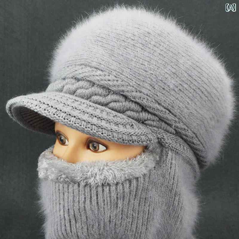 ニット帽 レディース シニア 秋冬 裏起毛 厚手 防寒 暖かい 耳当て ネックウォーマー一体型 ファー混紡 カジュアル 暖かい お散歩 お買い物