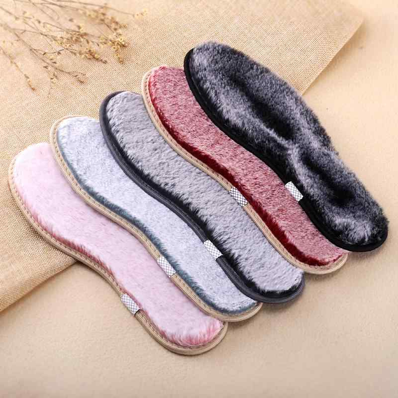 インソール メンズ レディース フェイクファー フェイクウール 裏ボア 厚手 暖かい 防寒 通気性 防臭 吸湿 冬用 中敷き