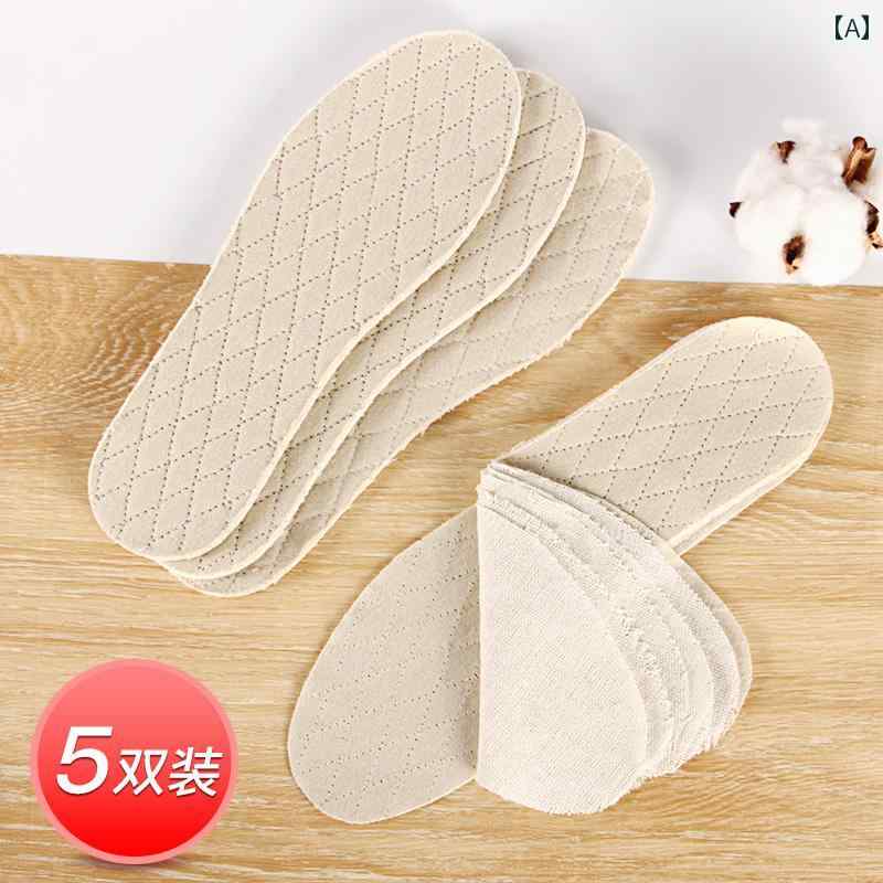 インソール 男女兼用 綿 コットン生地 吸湿速乾 防臭 通気性 薄型 厚手 衝撃吸収 疲れにくい ソフト 快適 普段使い 冬用