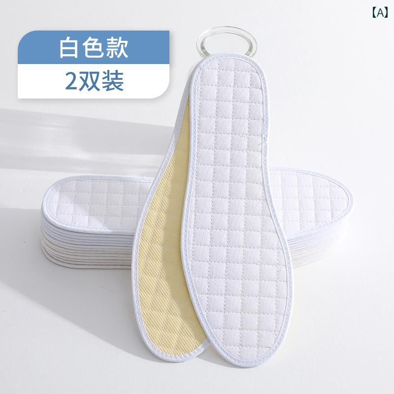 インソール 男女兼用 4足セット コットン 吸汗性 防臭 通気性 白スニーカー カジュアルシューズ トレー..