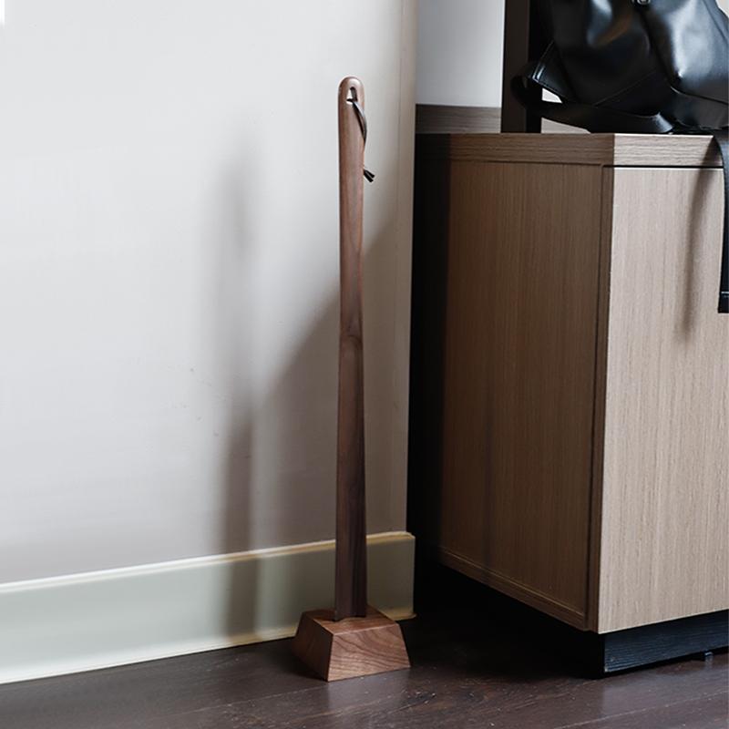 靴べら 無垢材 ロング シューホーン 木 ウォールナット ブナ 長柄 妊婦用 高齢者 介護用 玄関 収納 かがまない