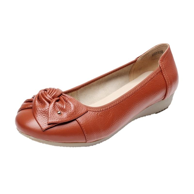 シューズ レディース 革 モカシン 浅履き ソフトソール フラットヒール ラウンドトゥ ラバーソール 牛革 カジュアル コンフォート ママ..