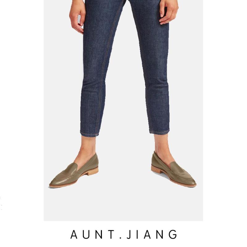 ローファー レディース 牛革 革 ポインテッドトゥ フラットシューズ ローヒール 浅履き シンプル 上品 オフィス 通勤 カジュアル ブラック