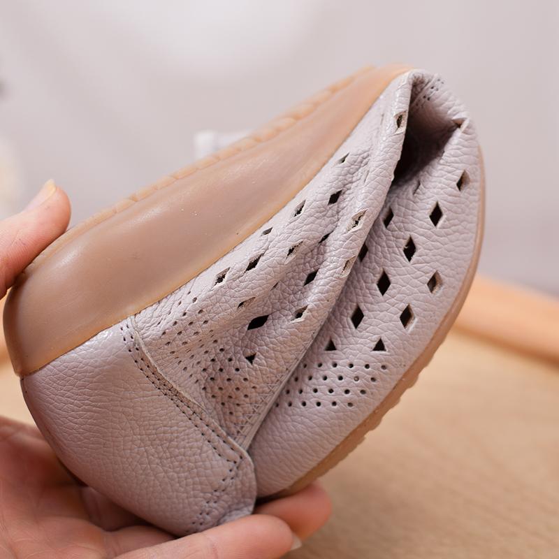 サンダル ミセス シニア レディース ママ 革 牛革 レザー TPRソール 滑り止め ソフトソール フラット ぺたんこ パンチング くり抜き 夏 普段使い frontop-13105662 フロントップ楽天市場店 パッケージ画像