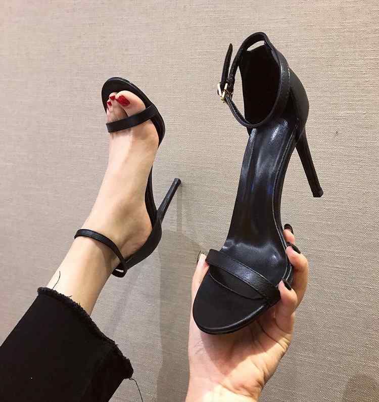 サンダル レディース ワンストラップ オープントゥ ハイヒール 細ヒール ハイヒール エレガント 上品 フェミニン デイリー 夏