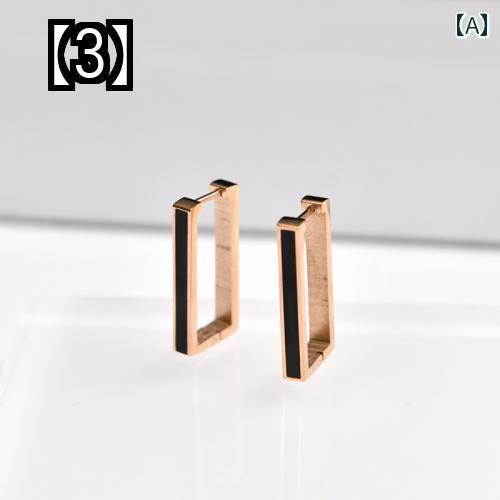 ピアス おしゃれ シンプルピアス チタン鋼 メッキ 14 ゴールド スクエア ピアス ピアス アクセサリー